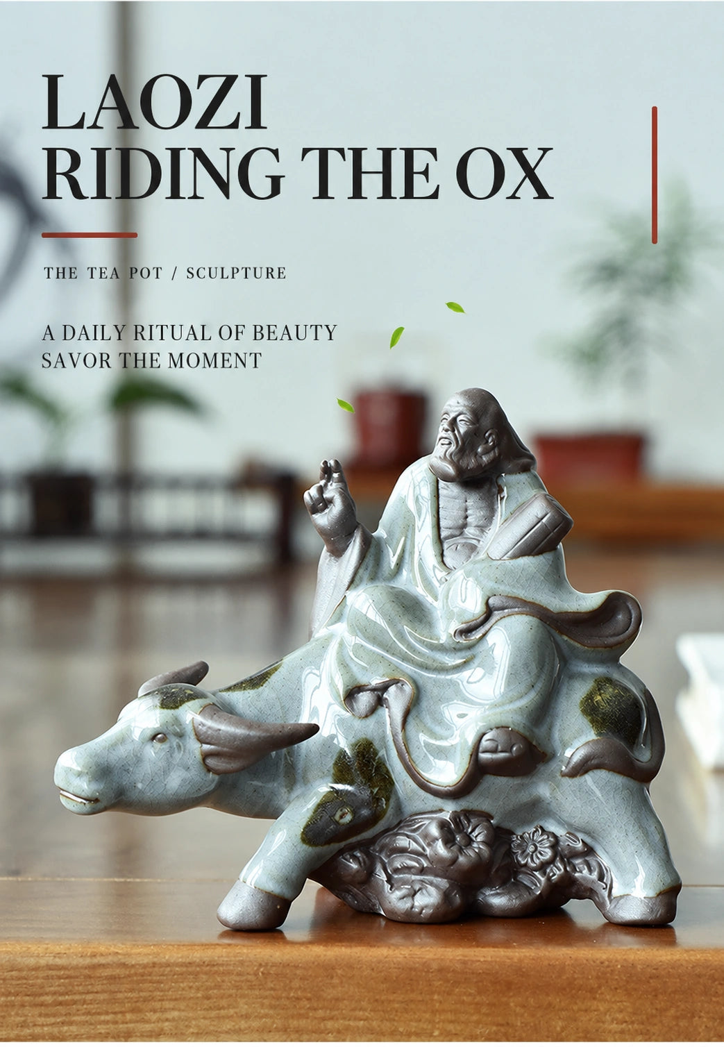 Laozi on Ox Ceramic Sculpture - Eastern Aura product image 7