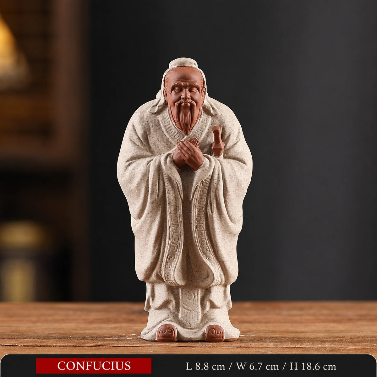 Laozi Contemplative Ceramic Figure - Eastern Aura product image 8