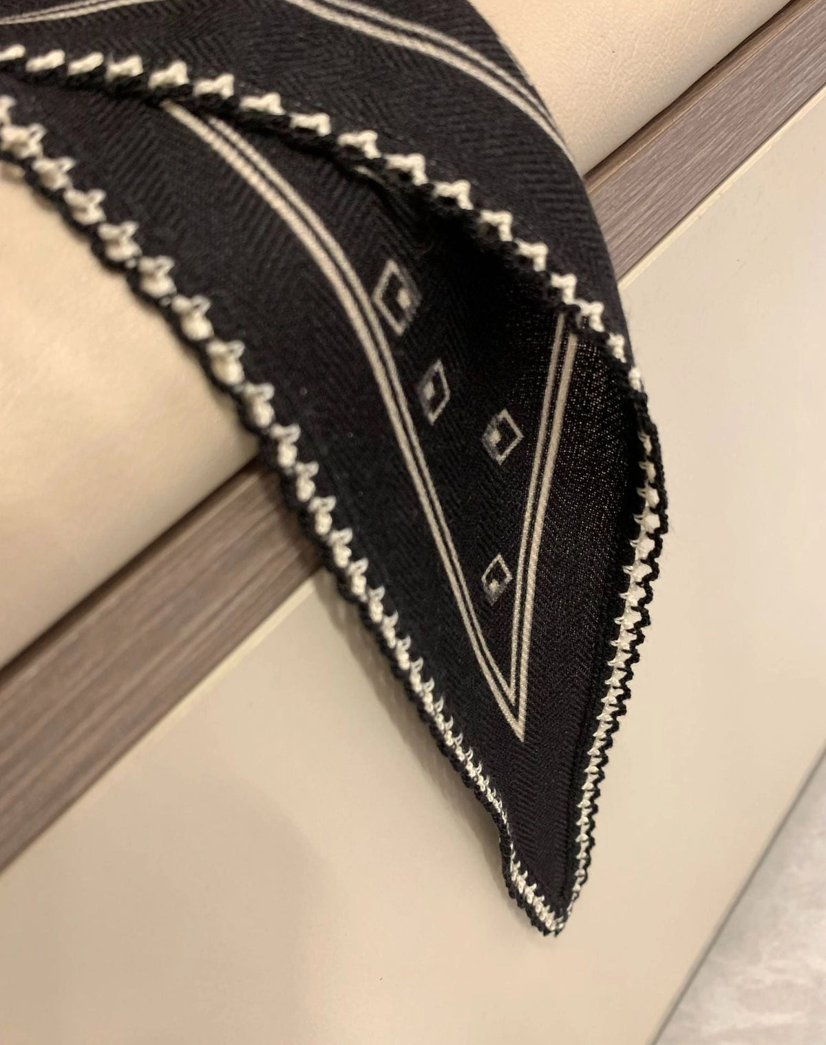 Lace-Edge Mulberry Silk-Wool Scarf - Eastern Aura product image 9