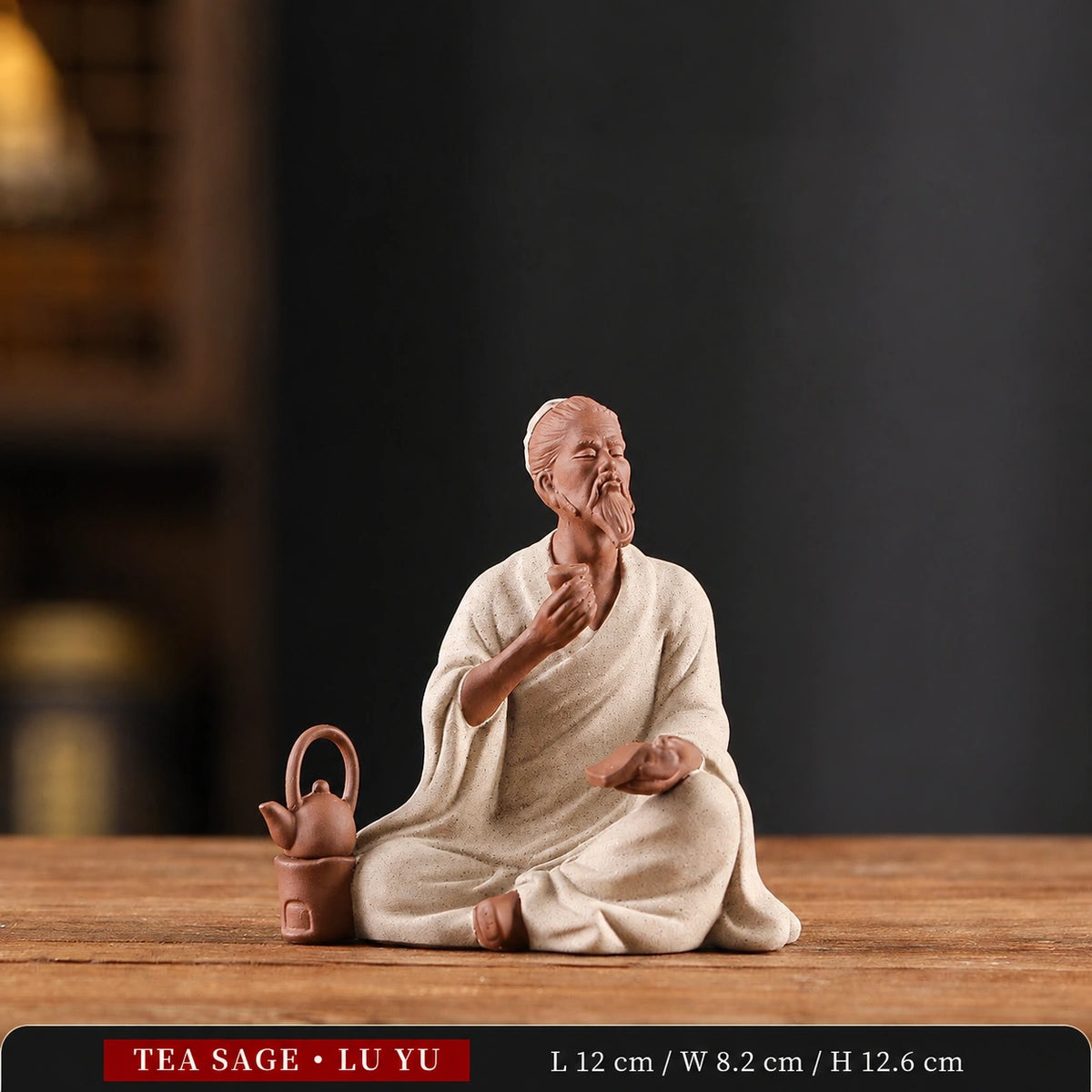 Laozi Contemplative Ceramic Figure - Eastern Aura product image 9