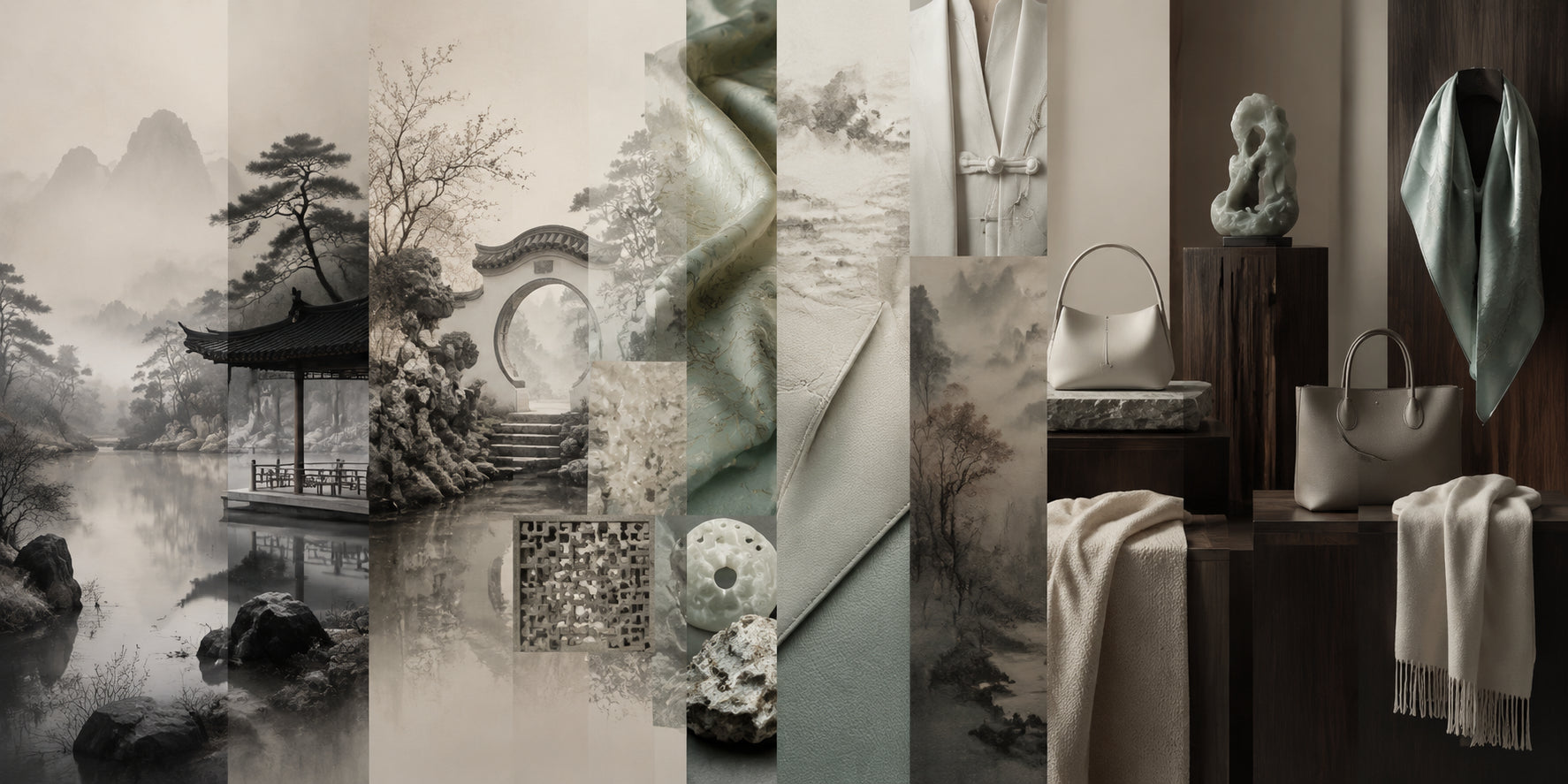 A visual study connecting Chinese gardens and ink painting to contemporary objects