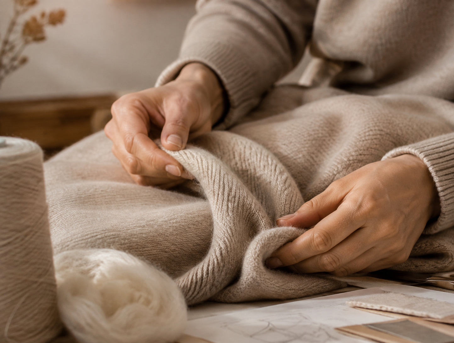 Cashmere craftsmanship detail