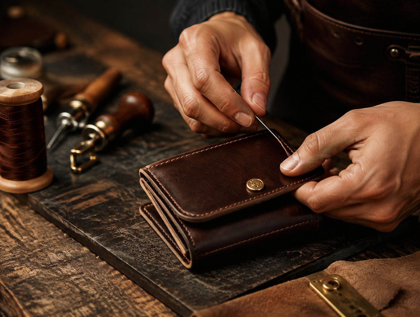 Leather craftsmanship detail
